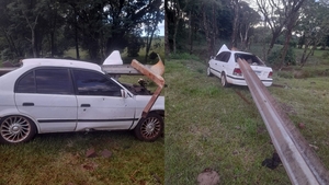 Impactante accidente en Itapúa Poty: la baranda de un puente atravesó un automóvil