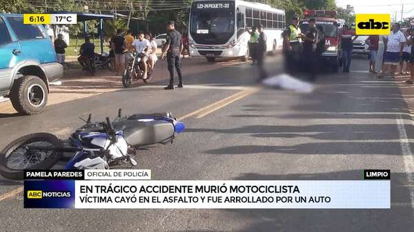 Trágico accidente: motociclista murió tras caer al asfalto y ser arrollado - ABC Noticias - ABC Color