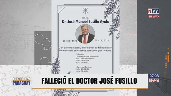 Medicina de luto por la muerte del doctor José Fusillo