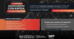 Convocatoria para cursos de aprendizaje para el trabajo del SNPP