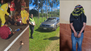 Accidentes, robos, y aprehendidos durante el feriado informó la policía en Guairá