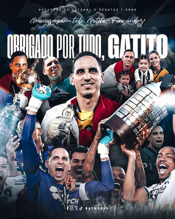 “Gatito” Fernández, el extranjero con más partidos en el Botafogo - Fútbol Internacional - ABC Color