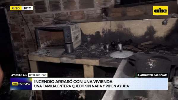 Video: Incendio arrasó con una vivienda y una familia quedó sin nada - ABC Noticias - ABC Color