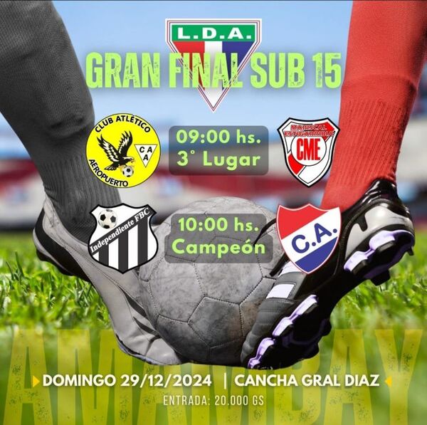 Torneo Juvenil Sub 15: Independiente y Aquidaban juegan mañana la final en el General Díaz
