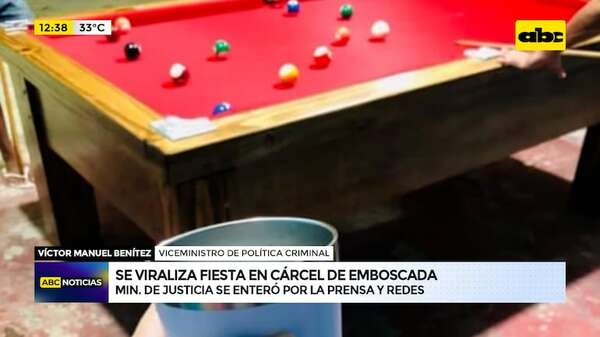 Presunta fiesta en cárcel de Emboscada: Ministerio de Justicia confirma apertura de sumario - ABC Noticias - ABC Color