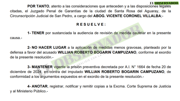 Rechazan aplicación de arresto domiciliario para funcionario del Congreso imputado por estafa a colonos
