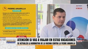 Salud insta a vacunarse contra la fiebre amarilla para quienes viajen a Brasil