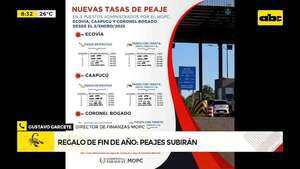 MOPC subió tarifa en tres de sus peajes: ¿qué se hace con la plata?  - ABC Noticias - ABC Color