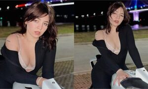 ¡”Oniichan” mostró toda su pechochidad sobre una moto!