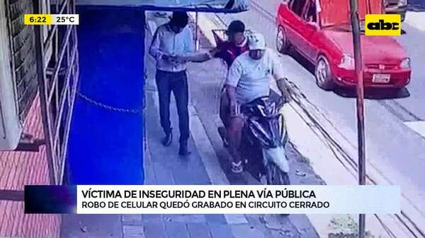 Inseguridad: así robaron un celular en plena vía pública - ABC Noticias - ABC Color