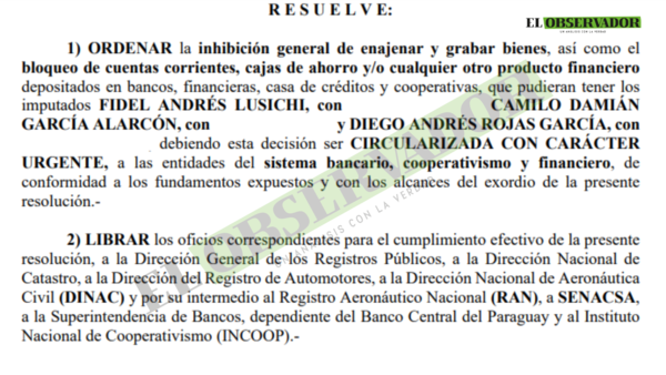 Jueza ordena aseguramiento provisional de recursos de presuntos narcos