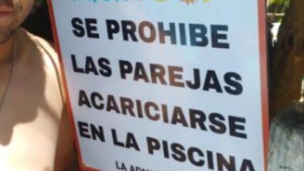 Con cartel y guardias un balneario evita toqueteos