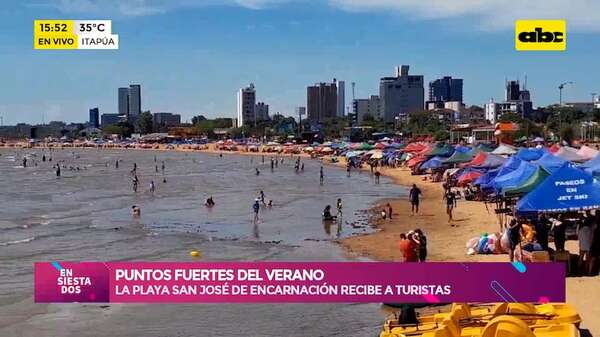 Se siente el verano en Encarnación: la playa San José se prepara para recibir al turismo nacional - Ensiestados - ABC Color