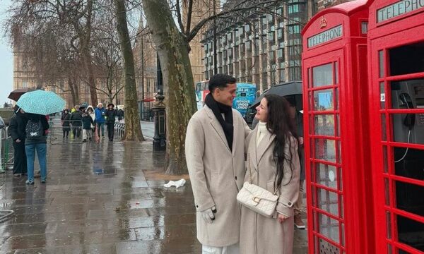 [GALERÍA] El paseíto de Ramón Sosa y su novia por las frías calles de Londres