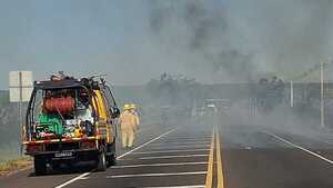 Bomberos apagaron incendio en zona Luque - San Bernardino - 1000 Noticias