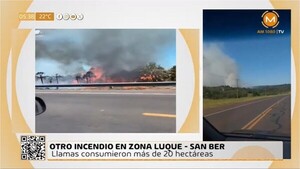 Fuego arrasó con más de 30 hectáreas en inmediaciones de la ruta Luque-Sámber