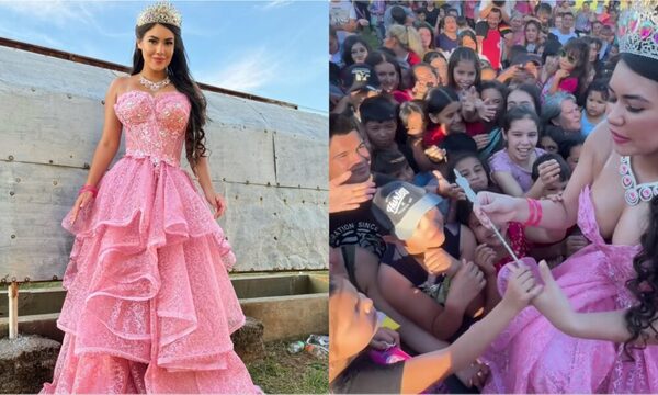 (VIDEO) ¡Impre! Vestida de hada madrina, Laurys dio regalos a miles de peques