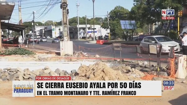 Eusebio Ayala, nuevamente cerrada por 50 días debido a obras