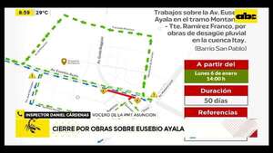Otra vez cerrarán Eusebio Ayala: sepa cuáles son las calles alternativas para circular  - ABC Noticias - ABC Color