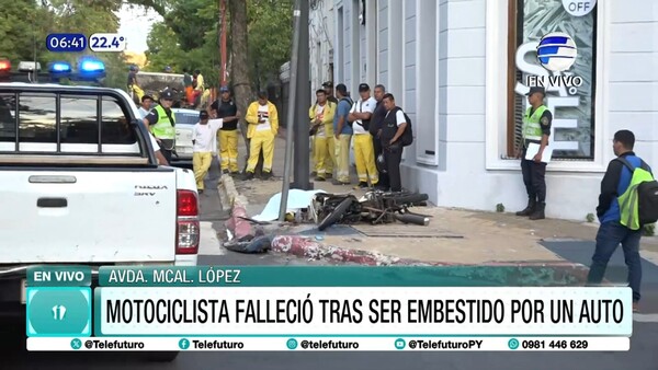 Muere motociclista tras ser embestido por un auto en Asunción