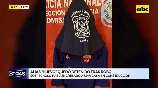 Video: Detienen a “Huevo” sospechoso de robar en una casa en construcción - ABC Noticias - ABC Color