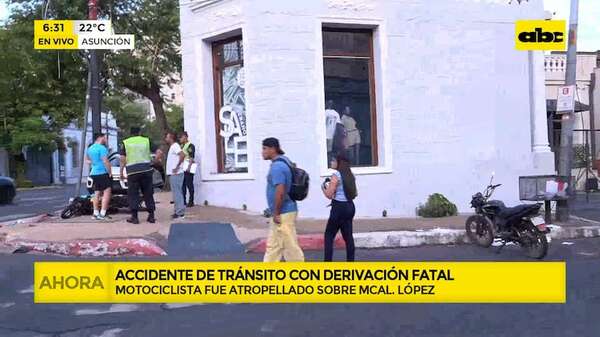 Barrendero muere en un accidente sobre Mcal. López: circulaba en moto y una camioneta lo chocó - ABC Noticias - ABC Color