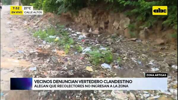 Vecinos denuncian vertedero clandestino en zona de Tablada - Nacionales - ABC Color