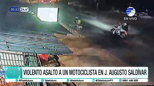 Violento asalto a motociclista en J. Augusto Saldívar