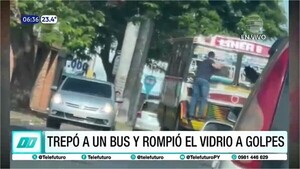 Violento altercado entre conductor y chofer tras un roce vehicular en Luque