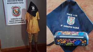 Adolescente quedó detenido tras robar una radio portátil en Arroyo Porá