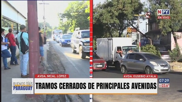 Obras simultáneas en las avenidas Eusebio Ayala y Mariscal López generan caos vehicular