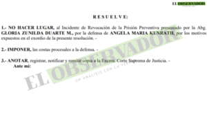 Pavo Real: Prevalecen elementos para mantener prisión de Ángela Kunrath por sobre fianza real