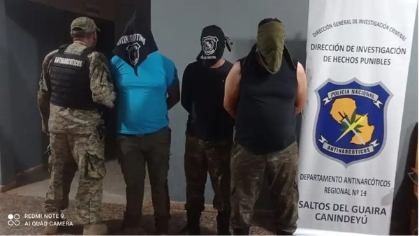Tres policías detenidos con 286 kilos de marihuana en Canindeyú - ADN Digital