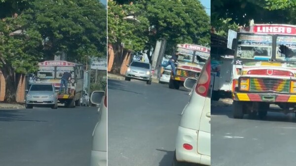 Reventó parabrisas de un micro tras roce
