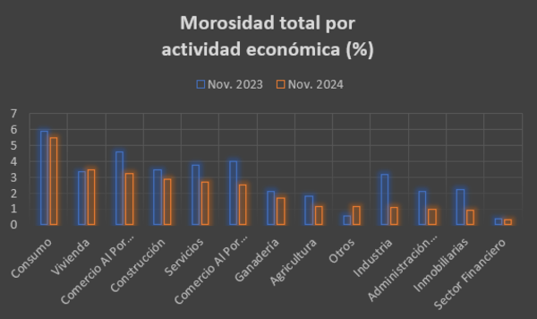 Morosidad en el sistema financiero cerró en 2,52% a noviembre del 2024 | Locales | 5Días