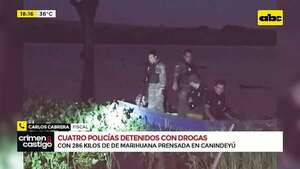 Cuatro policías sorprendidos con 287 kilos de marihuana en Canindeyú: ¿hay un quinto involucrado? - Crimen y castigo - ABC Color