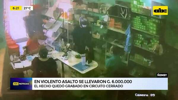 Violento asalto en Ñemby: delincuentes se llevaron G. 6.000.000 - ABC Noticias - ABC Color