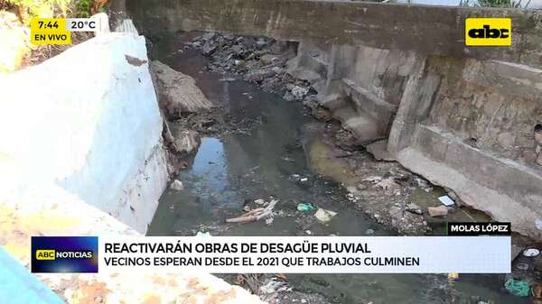 Video: Reactivan obras de desagüe pluvial en Molas López - ABC Noticias - ABC Color