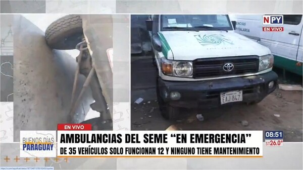 Ambulancias del SEME en tacos por falta de mantenimiento