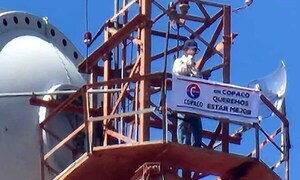 Funcionario de COPACO exige pago de salarios desde la cima de una torre – Prensa 5
