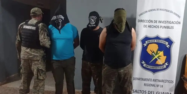 Imputan a tres policías detenidos en Canindeyú por tenencia y comercialización de marihuana