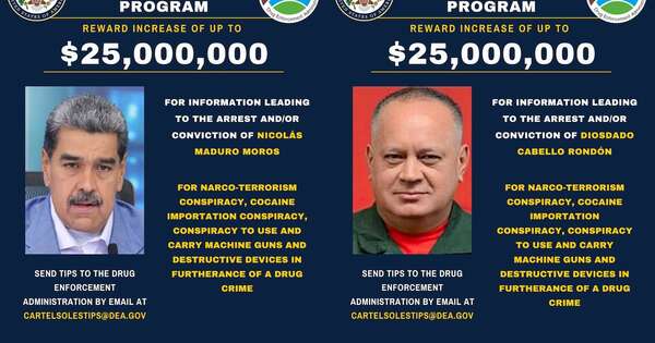 La Nación / EE. UU. sube a USD 25 millones la recompensa por captura de Maduro