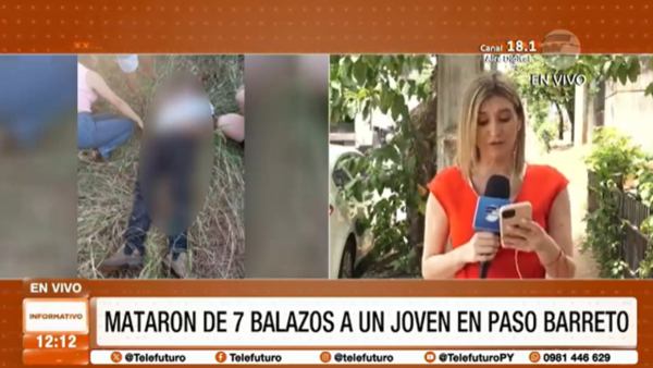 Joven asesinado a balazos en Paso Barreto