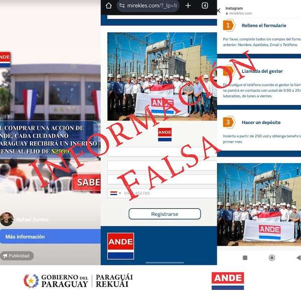 ANDE alerta sobre información falsa de inversiones en bonos que corre por redes sociales - Nacionales - ABC Color