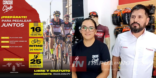 CONSUR BIKE LANZA PASEOS CICLÍSTICOS MENSUALES DESDE EL 16 DE ENERO - Itapúa Noticias