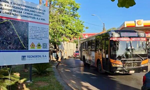 Desvíos de buses por obras en la Avenida Mariscal López durarían unos 30 días