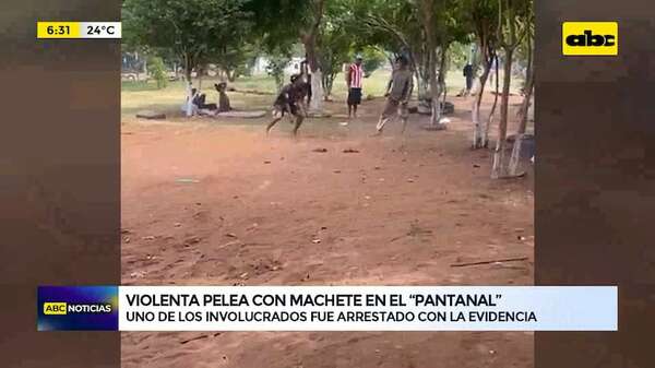 Video: Detienen a un hombre tras violenta pelea con machete en el “Pantanal” - ABC Noticias - ABC Color