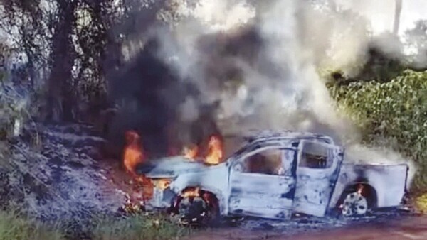 Asaltan a una familia paraguaya en Brasil y queman su camioneta