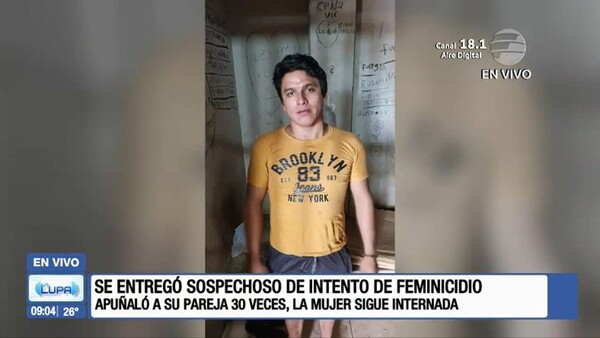Hombre acusado de herir con 30 puñaladas a su pareja se entregó a la Policía