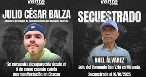 La Nación / Machado denuncia el "secuestro" de más de 30 personas en Venezuela